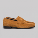 Elias moccasin penny loafers for men in faux suede, view 11