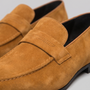 Elias moccasin penny loafers for men in faux suede, view 15