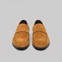 Elias moccasin penny loafers for men in faux suede, view 16
