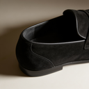 Elias moccasin penny loafers for men in faux suede, view 21