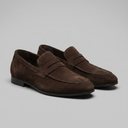 Elias moccasin penny loafers for men in faux suede, view 26
