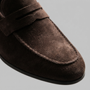 Elias moccasin penny loafers for men in faux suede, view 31