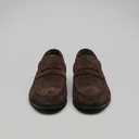 Elias moccasin penny loafers for men in faux suede, view 32