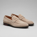 Elias moccasin penny loafers for men in faux suede, view 34