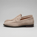 Elias moccasin penny loafers for men in faux suede, view 35
