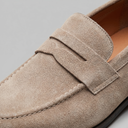 Elias moccasin penny loafers for men in faux suede, view 39