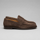 Elias moccasin penny loafers for men in faux suede, view 3