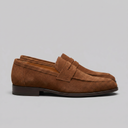Elias moccasin penny loafers for men in faux suede, view 43