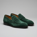 Elias moccasin penny loafers for men in faux suede, view 50