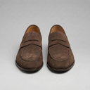 Elias moccasin penny loafers for men in faux suede, view 8