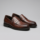 Bram brogue penny loafers for men in faux leather