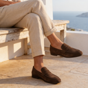 Elias moccasin penny loafers for men in faux suede