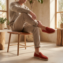 Calvin suede espadrille loafers for men with jute rope sole, view 24
