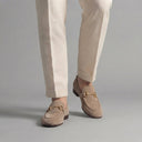 Gus suede horsebit loafers for men with almond toe, view 6