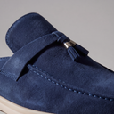 Dalton suede buckle loafer mules for men with open back, view 13