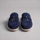 Dalton suede buckle loafer mules for men with open back, view 14