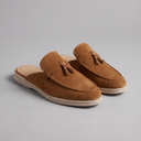 Dalton suede buckle loafer mules for men with open back, view 15