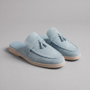 Dalton suede buckle loafer mules for men with open back, view 6