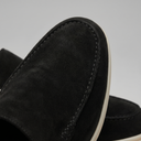 Cormac backless suede loafer mules for men with white sole, view 9