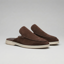 Cormac backless suede loafer mules for men with white sole, view 11