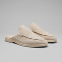 Cormac backless suede loafer mules for men with white sole, view 16