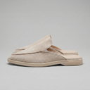 Cormac backless suede loafer mules for men with white sole, view 17