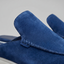 Cormac backless suede loafer mules for men with white sole, view 24