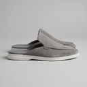 Cormac backless suede loafer mules for men with white sole, view 2