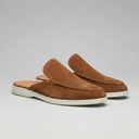 Cormac backless suede loafer mules for men with white sole, view 31