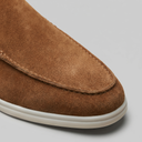 Cormac backless suede loafer mules for men with white sole, view 34