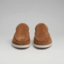 Cormac backless suede loafer mules for men with white sole, view 35