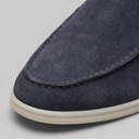 Cormac backless suede loafer mules for men with white sole, view 44
