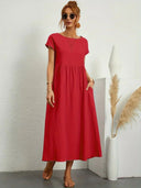 Nerys Breathable White Midi Dress