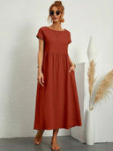 Nerys Breathable White Midi Dress