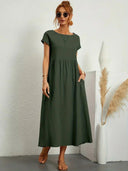 Nerys Breathable White Midi Dress