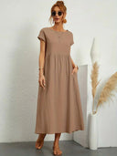 Nerys Breathable White Midi Dress
