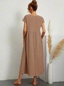 Nerys Breathable White Midi Dress