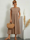 Nerys Breathable White Midi Dress