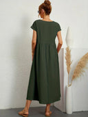Nerys Breathable White Midi Dress