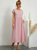 Nerys Breathable White Midi Dress