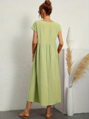 Nerys Breathable White Midi Dress