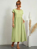 Nerys Breathable White Midi Dress