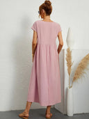 Nerys Breathable White Midi Dress
