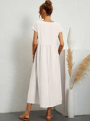 Nerys Breathable White Midi Dress