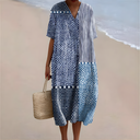 Samira Blue Patchwork Breeze Summer Dress