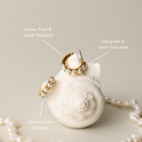 Maia Mini Mother-of-Pearl Huggie Hoop Earrings, view 2