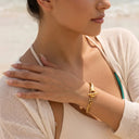 Lyra Curb Chain Gold Bangle, view 5