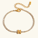 Bubble Letter Gold Tennis Bracelet, view 17