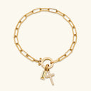 Ottoline Gold Paperclip Birthstone Bracelet, view 15