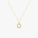 Mina Mother of Pearl Initial Necklace, view 24